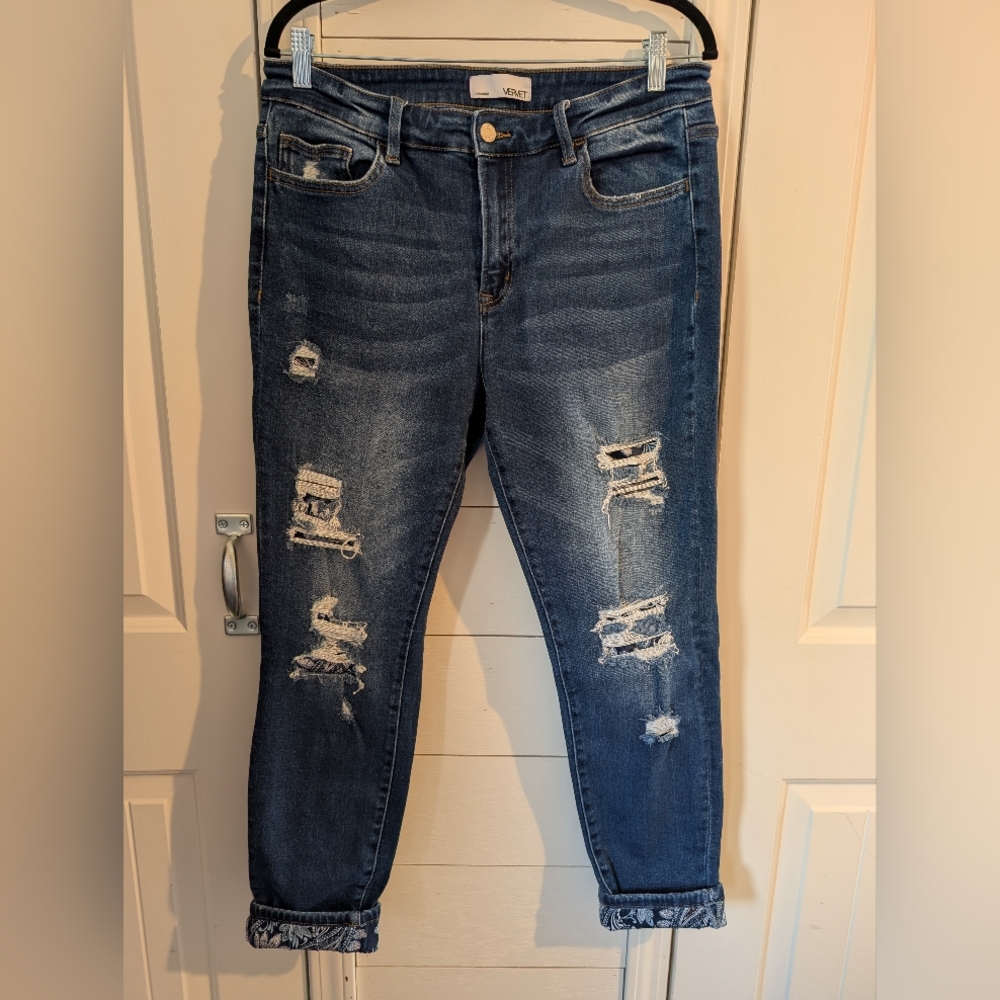 Vervet Women's Distressed Skinny Jeans - Blue